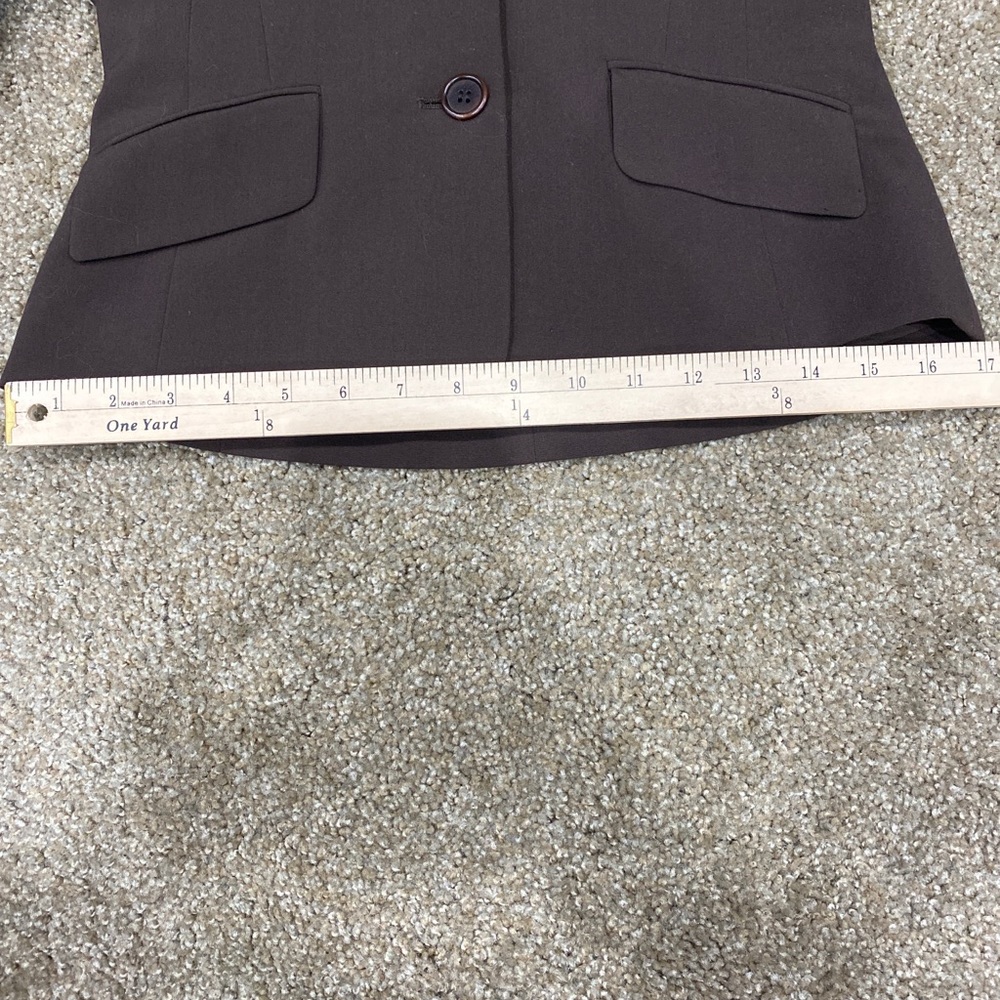 BCBG MAXAZRIA Tuxedo Blazer Brown Tailored Crop Size Small Stretch Lined - Picture 10 of 12